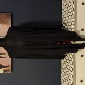 High-low ribbed cardigan